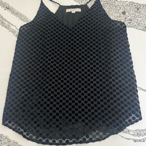 LOFT Navy Polka Dot Tank Top